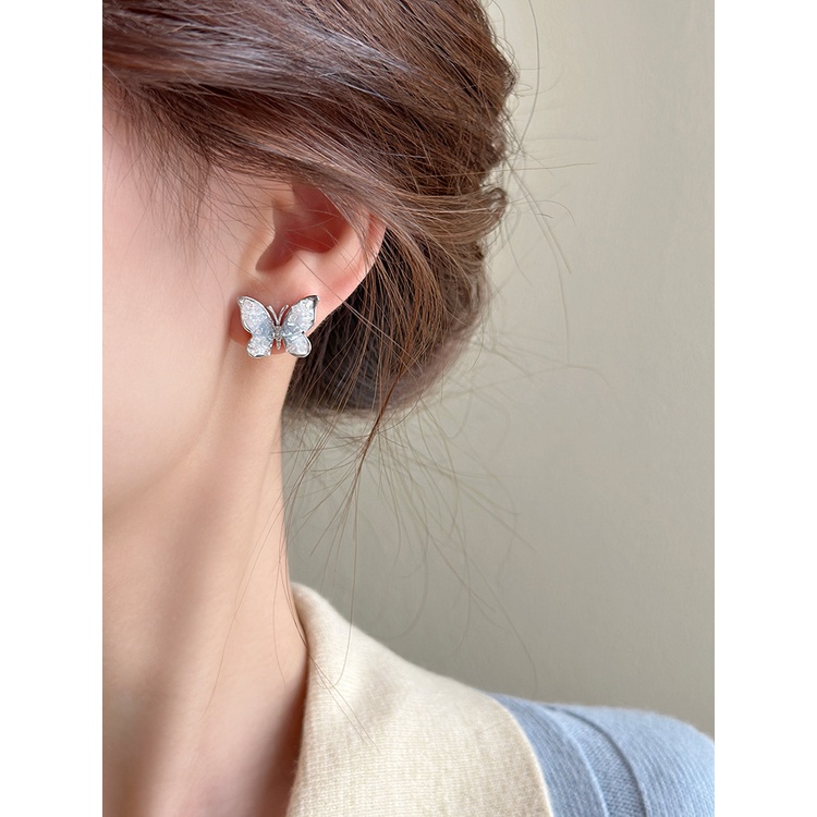 Khuyên Tai Hình Bướm Đính Đá Pha Lê Màu gradient Sang Trọng