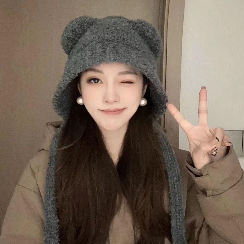 Mũ beanie Trùm Đầu Bảo Vệ Tai Kiểu Nhật Bản niche y2k