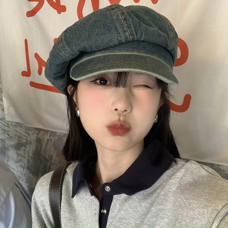 Mũ beret Phong Cách Cao Bồi Hàn Quốc Thời Trang Thu Đông Cho Nữ