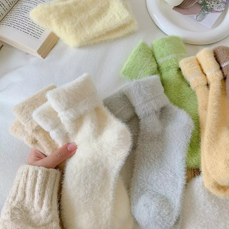 Tất Lông Thỏ Pastel Dành Cho Mùa Đông Lạnh Siêu Xinh