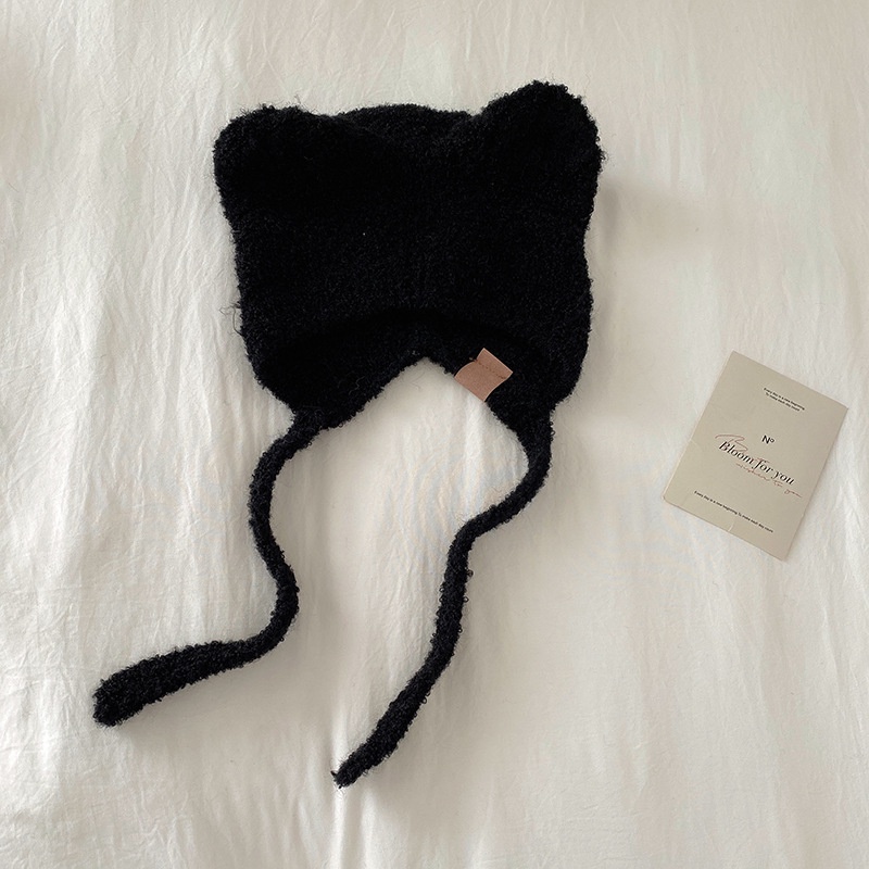 Mũ Len Dệt Kim Che Tai Chống Gió Ấm Áp Hình Tai Gấu Nhỏ Dễ Thương Phong Cách Hàn Quốc Cho Bé