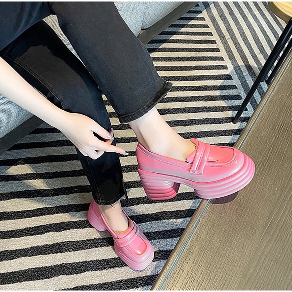 Giày Cao Gót Đế Dày Mũi Vuông size 34-39 Thời Trang Cho Nữ