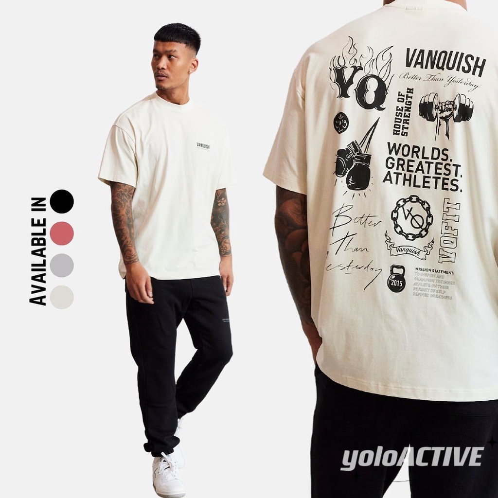 Áo Thun cotton Tay Ngắn Cổ Tròn In Chữ vanquish tsp Phong Cách Thể Thao