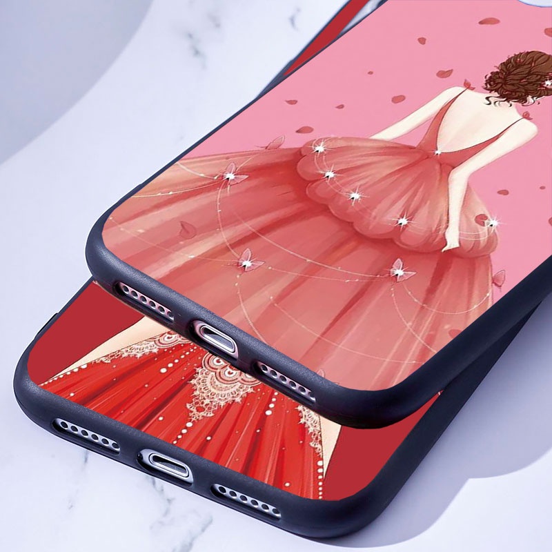 Ốp Điện Thoại Silicon Mềm Hình Cô Gái Cho redmi 12c note 12 pro plus pro + 4g 5g Lưng