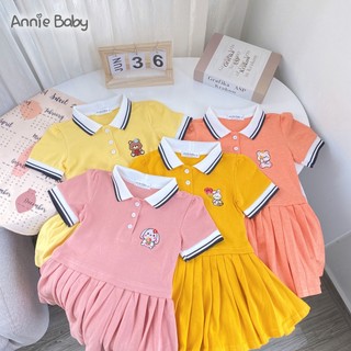 COMBO 2 váy polo bé gái xếp ly dáng xòe chất liệu thun cá sấu cho bé gái