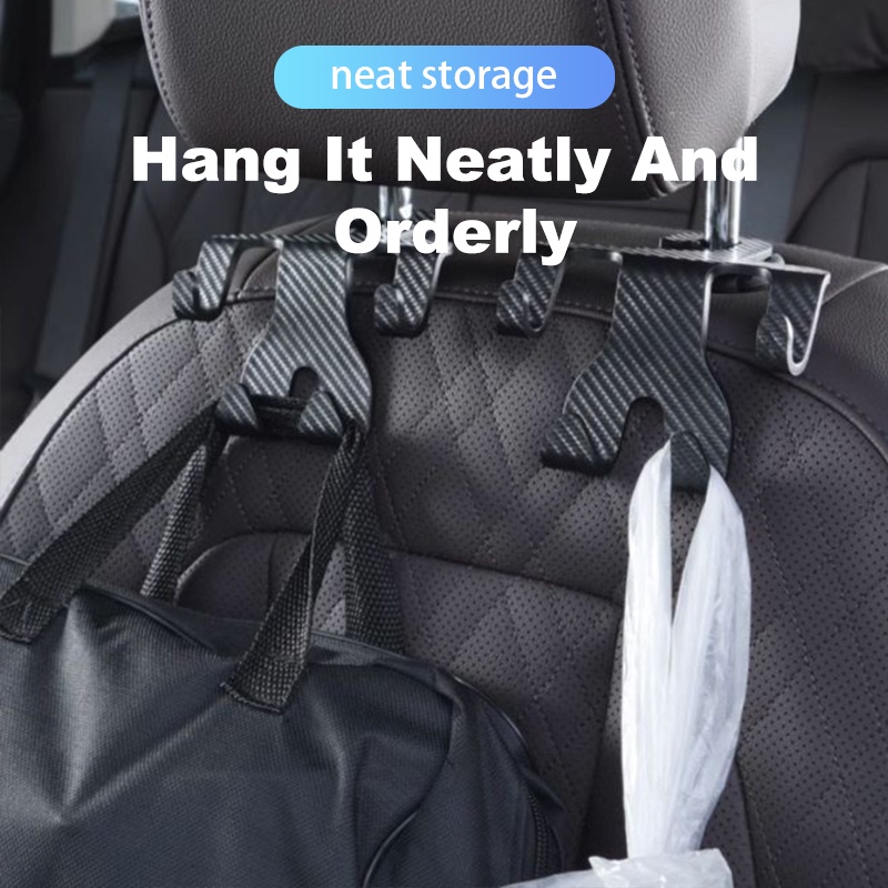 móc treo ô tô đa năng BLALION Xe sợi Carbon Hook Hanger Ghế đa chức năng Giá đỡ cho túi xách xe hơi lưu trữ túi điện thoại di động phổ quát