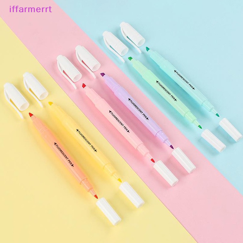 Set 6 Bút Lông Hai Đầu Màu Kẹo Ngọt Dành Cho Học Sinh / Văn Phòng