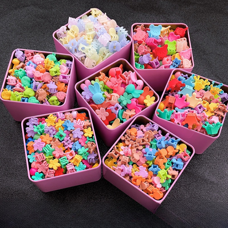 Set 100 Kẹp Tóc Nhiều Màu Sắc Dễ Thương Cho Bé Gái