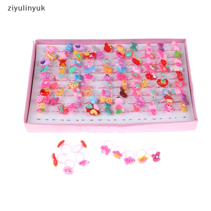 Ziyulinyuk Set 10 Nhẫn Nhựa Hoạt Hình Dễ Thương Cho Bé