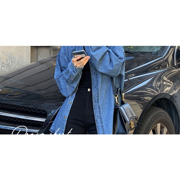 Áo Sơ Mi denim Tay Dài Phong Cách Hàn Quốc Thời Trang Xuân Thu 2023 Mới Cho Nữ