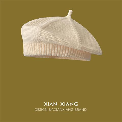 Mũ Nồi Dệt Kim Màu Trơn Kiểu Họa Sĩ Nhật Bản Ngọt Ngào Dễ Phối Đồ Thời Trang Thu Đông Cho Nữ