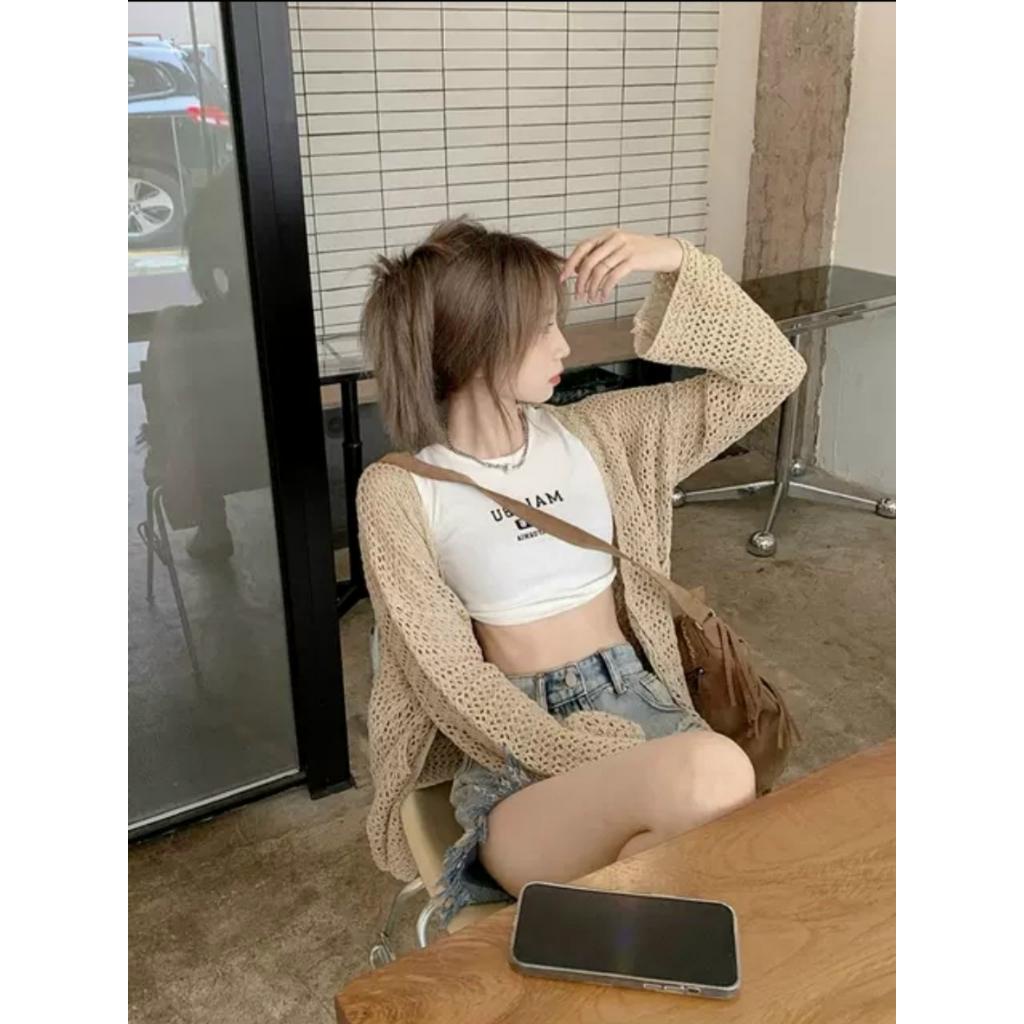 Khoác len LƯỚI QC Montoghi DÁNG DÀI PHỐI TÚI