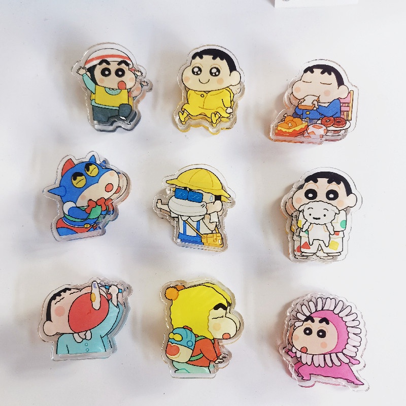 Kẹp Giữ Giấy Ghi Chú Bằng acrylic Hai Mặt Họa Tiết Hoạt Hình Cậu Bé Bút Chì shin-chan Dễ Thương