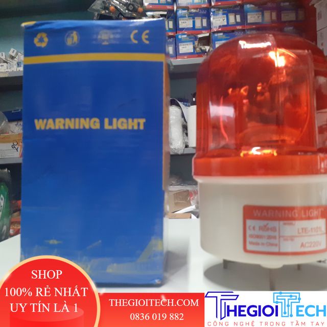 Đèn quay cảnh báo không còi màu đỏ 220v