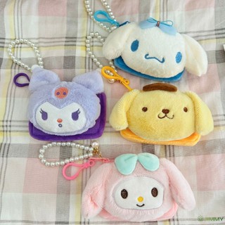 Sanrio Ví Đựng Tiền Xu Nhồi Bông Có Dây Đeo Đính Ngọc Trai Hình melody my melody Dễ Thương