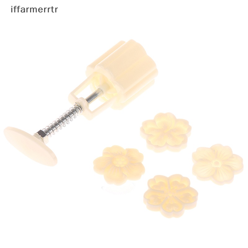 Set 4 Khuôn Nhấn Tay Làm Bánh Trung Thu Hình Hoa Anh Đào 3d