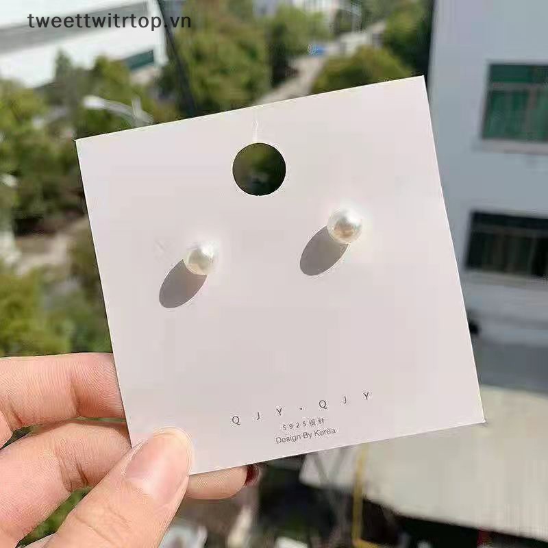 Trtop 1 Đôi Bông Tai Xỏ Lỗ Bằng Bạc sterling Đơn Giản Thời Trang Dành Cho Nữ vn