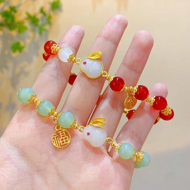 Mới Vòng Tay Hạt Đậu Phộng Thiết Kế Đơn Giản Phong Cách Trung Hoa
