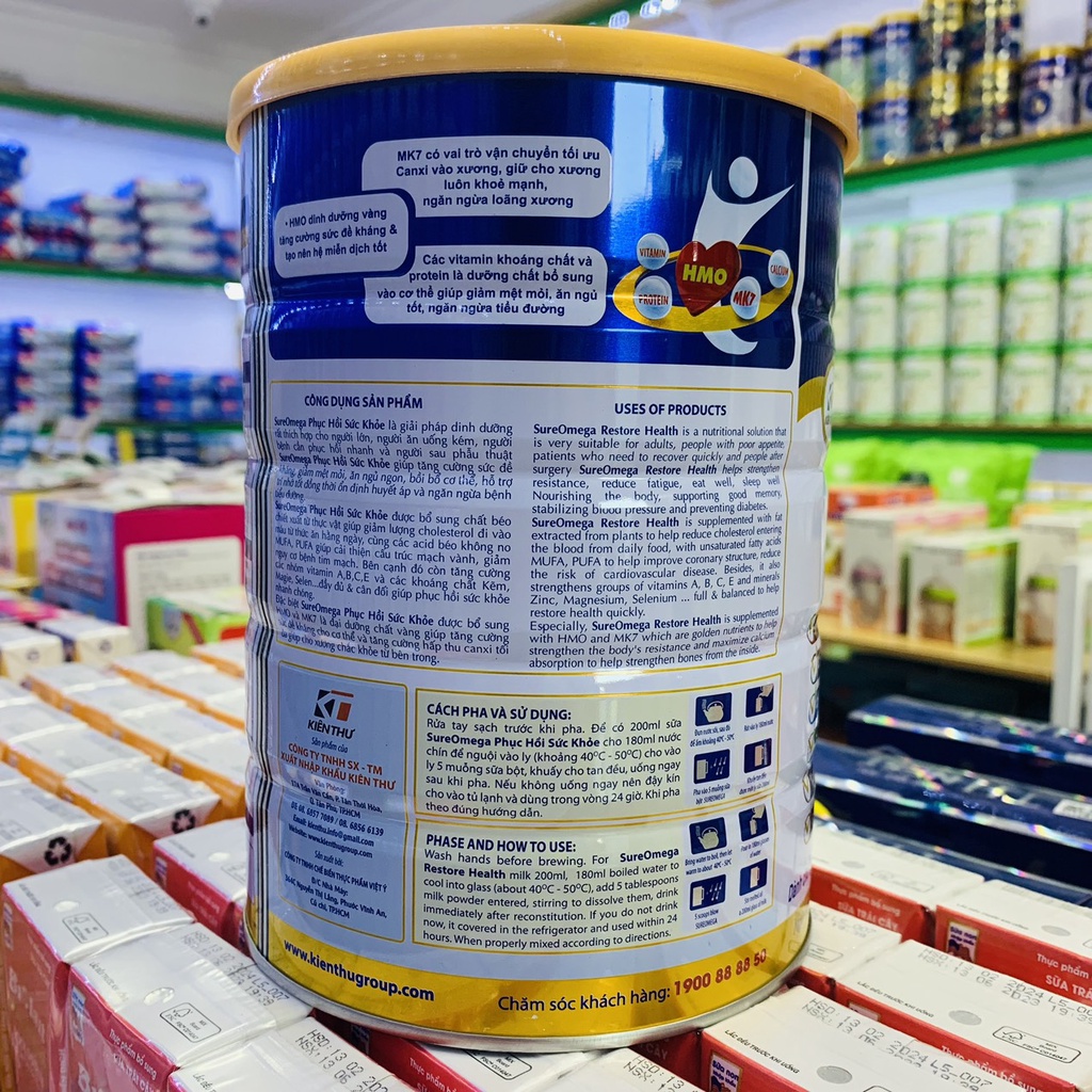 SỮA SURE MEGA 900G PHỤC HỒI SỨC KHỎE, TĂNG CƯỜNG ĐỀ KHÁNG, XƯƠNG KHỚP CHẮC KHỎE