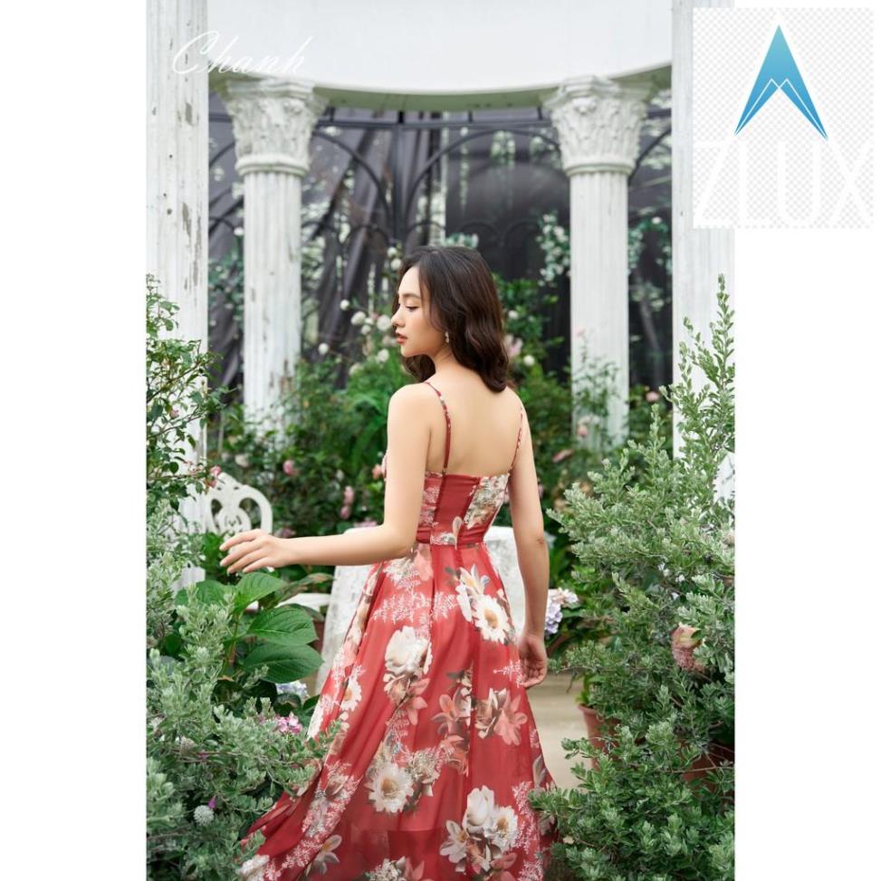 SP  Reisa Dress Váy maxi hoa CH021_Chanh