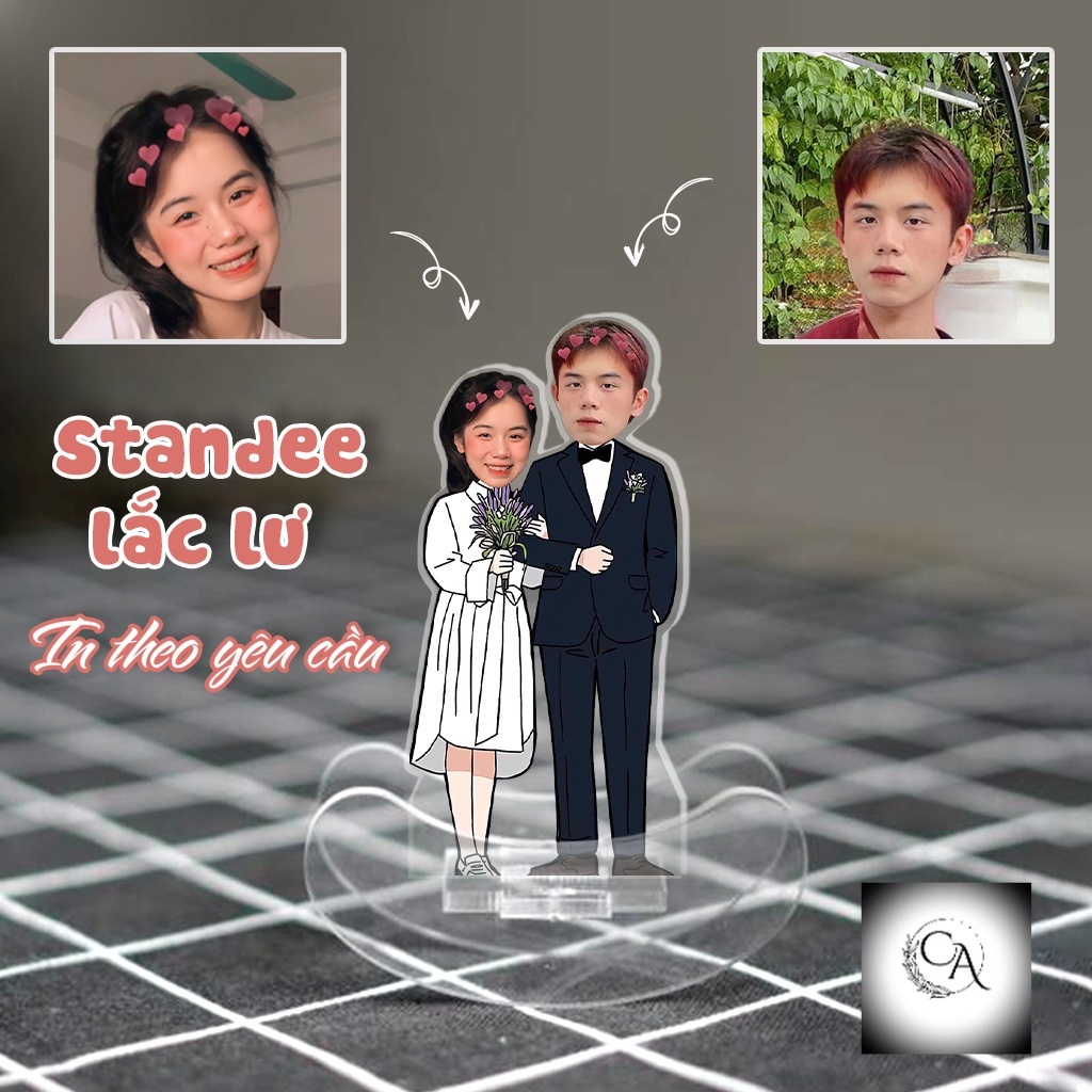 Standee lắc lư cặp đôi in theo yêu cầu chibi đáng yêu quà tặng cho người yêu, người thân, bạn bè