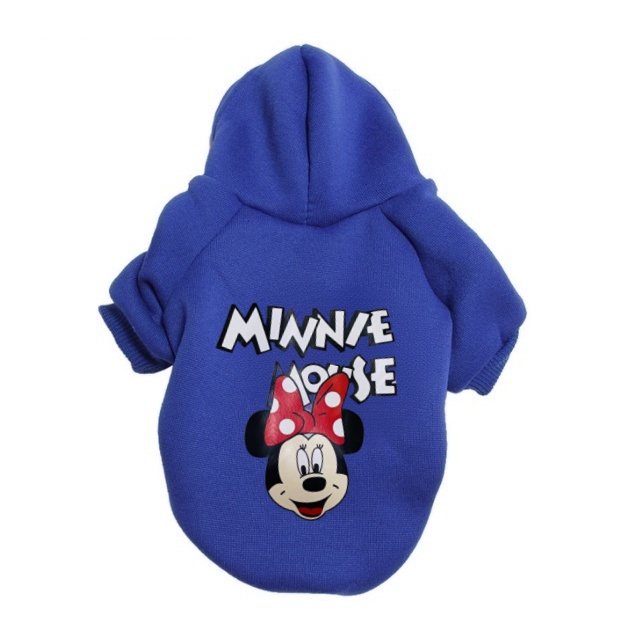 Áo hoodie Dây Rút In Hình mickey minnie 27pets} Giữ Ấm Ngoài Trời Cho Mèo