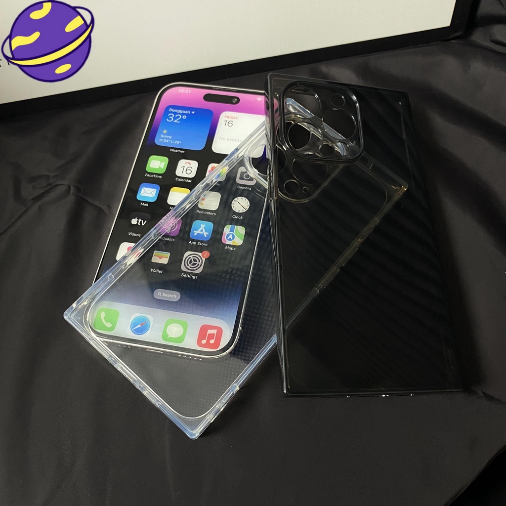 Ốp Điện Thoại Mềm Hình Vuông Màu Trong Suốt Cho iphone 15 14 13 12 11 pro x xs max xr 7 8 14 15 plus 15