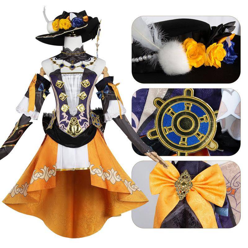 Genshin Impact Navia Cosplay Costume Cos Suit Anime Game Bộ Đồ Nữ Trang Phục Trơn Bộ Cosplay Costume Cosplay