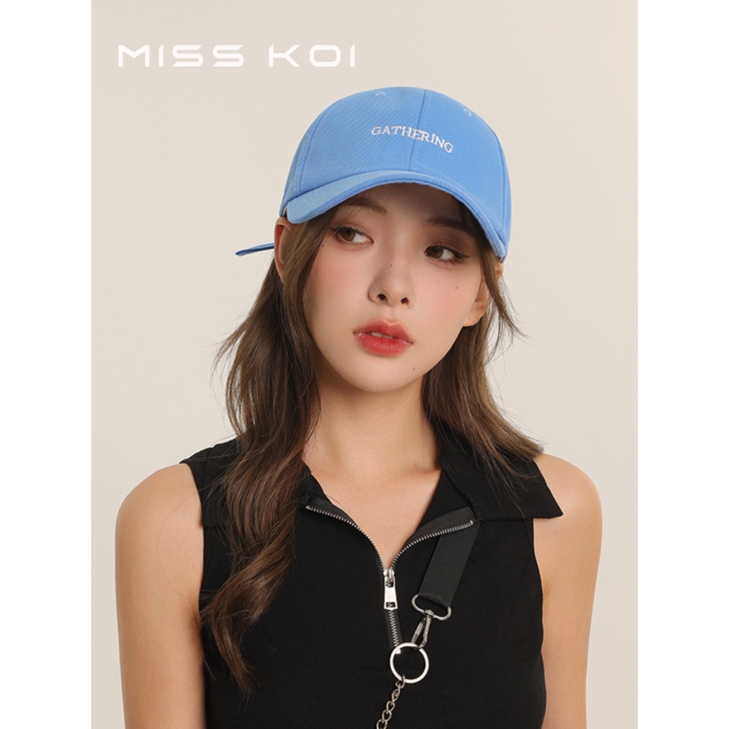 Mũ Lưỡi Trai misskoi  Mũ Lưỡi Trai Vành Rộng Thêu Hình Mái Vòm Phong Cách Nổi Tiếng Bốn Mùa Dễ Phối Đồ Phong Cách Cặp Đôi