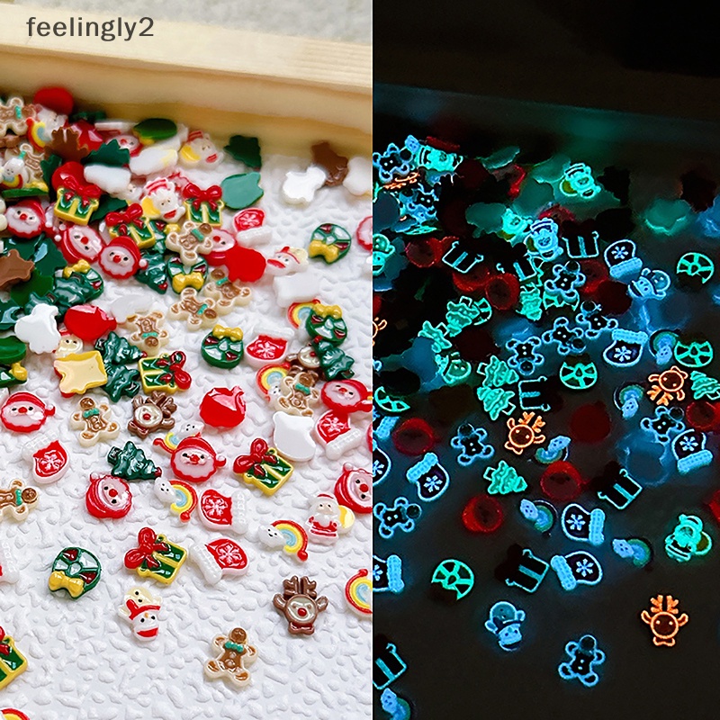 Bộ 20 Phụ Kiện Trang Trí Móng Tay Nghệ Thuật 3d Hình Cây Thông Giáng Sinh Màu Dạ Quang Dễ Thương diy