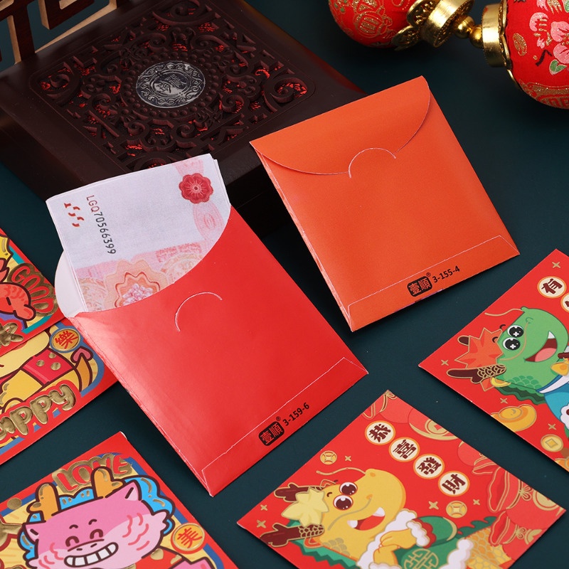 Bao Lì Xì Đỏ May Mắn Hình Rồng Trung Hoa 2024