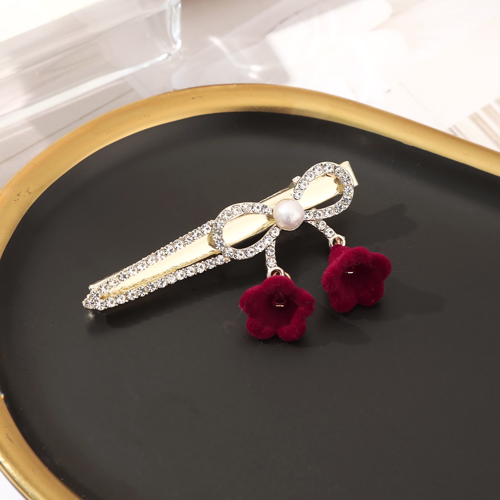 Kẹp TóC HìNh Hoa HồNg ĐíNh Kim Cương Giả ThờI Trang Cho Nữ CHLINS