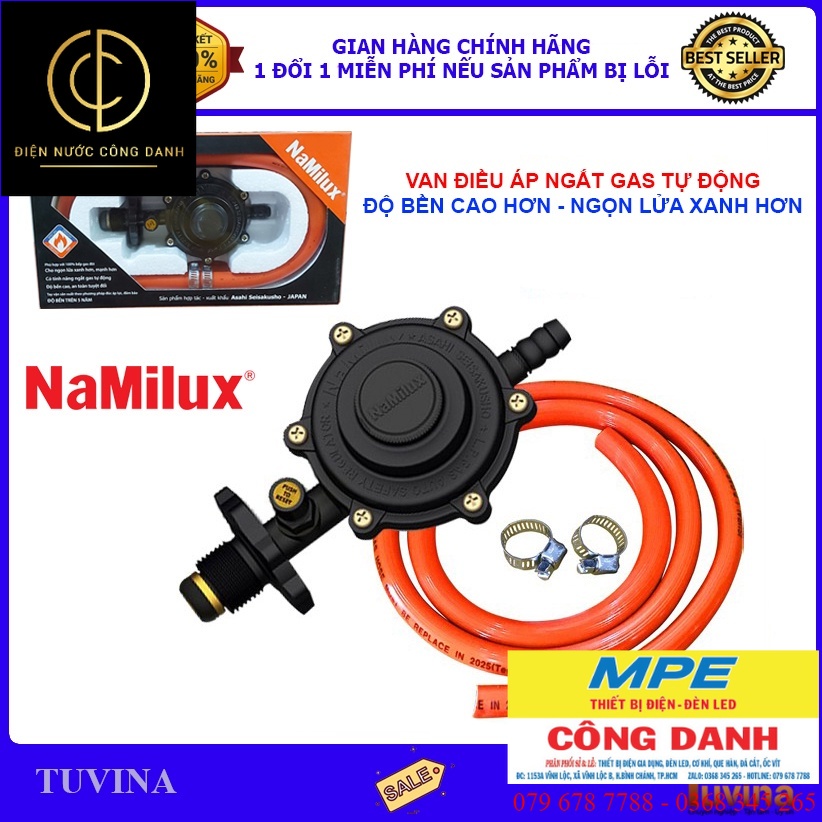 Bộ Van Bình Ngắt Gas Tự Động NAMILUX NA-345S-VN - Hàng Chính Hãng (Bảo Hành 12 Tháng)