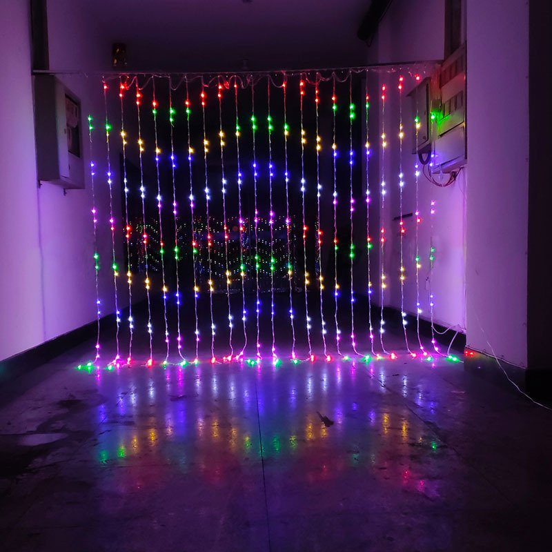 Giá sỉ)Đèn Led Trang Trí thả mành hiệu ứng mưa rơi,thác nước Rộng 3M X Dài2M- Đèn nháy mành rèm hiệu ứng thác nước