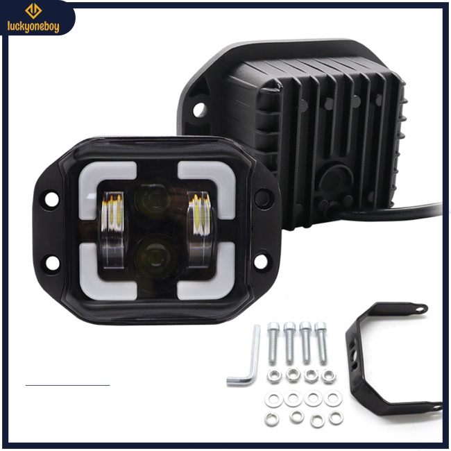 Bộ 2 Đèn led 4-inch 60w ip67 Hình Vuông Chống Nước Chống Sương Mù Cho Xe Địa Hình