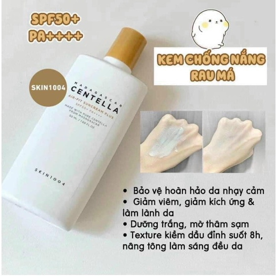 Kem chống nắng Centella Skin1004 Madagascar Air-fit Suncream SPF50+ PA+++ 50ml - Kavi Cosmetics
