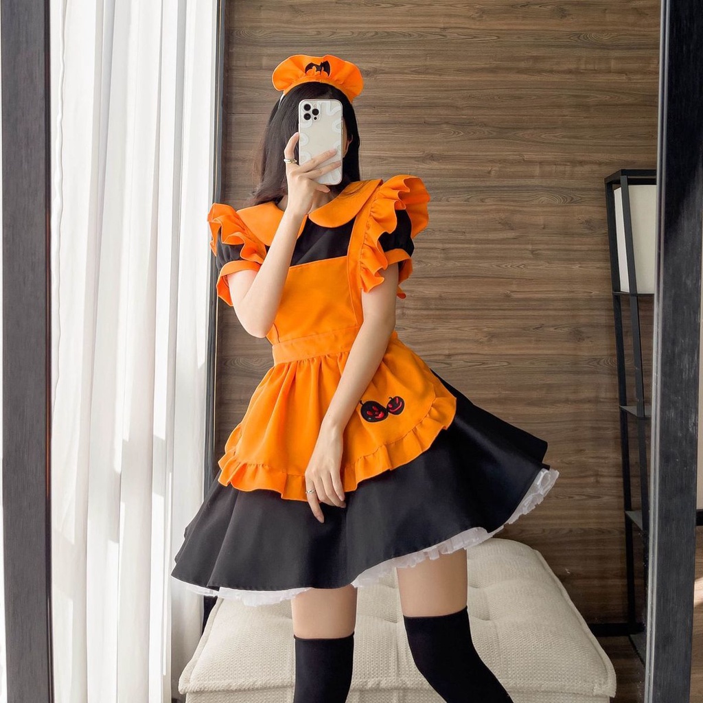 Bộ Đồ Hóa Trang Cô Hầu Gái / Dơi / Bí Ngô Xinh Xắn Dịp halloween