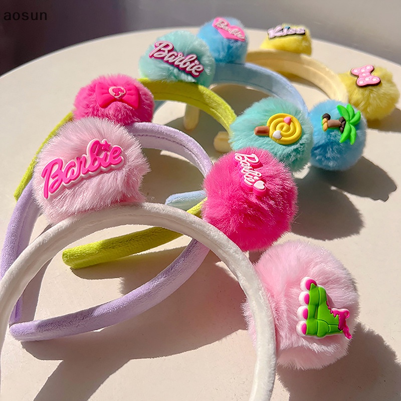 Aosun Băng Đô Hóa Trang Búp Bê barbie Phối Lông In Chữ Đáng Yêu Cho Bé Gái