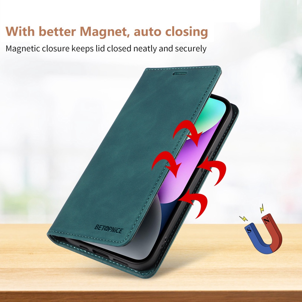 RFID Vỏ Cho OPPO Reno 10 Reno10 Pro+ A58 A98 A53s A94 A95 A74 A54 A1 Pro Bao Da Điện Thoại Kiểu Ví Gập Nam Châm Có Ngăn Thẻ