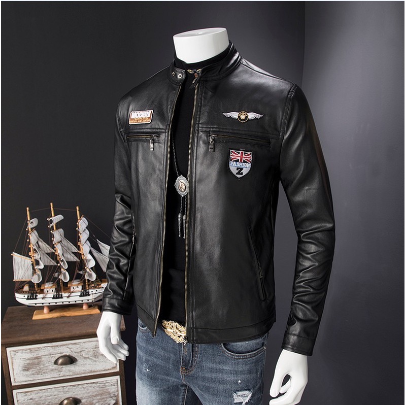 Áo Khoác Da pu Dáng Ôm Trẻ Trung Cá Tính Cho Nam Kiểu Hàn Quốc 2023