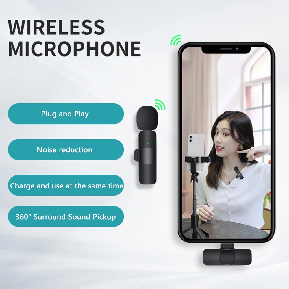 VIRWIR K9 Mic Cài áo Không Dây Cho iPhone Android Micro Thu âm Trợ Giảng
