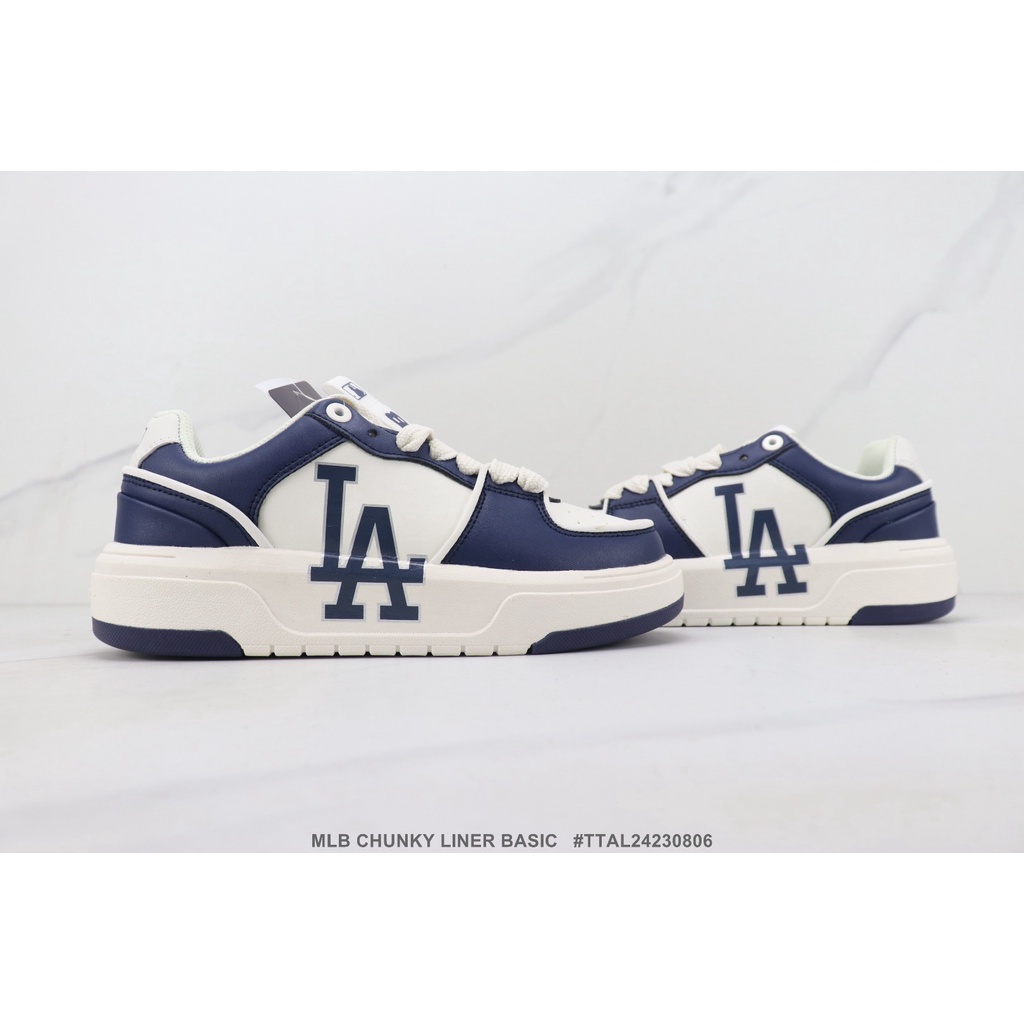 Mlb Giày Da Đế Dày In Họa Tiết ny Cá Tính / Size 36-45