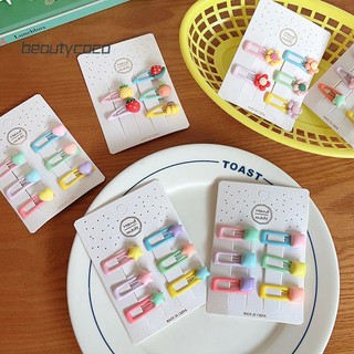 🌠By🌠Set 5 Kẹp Tóc Hình Ngôi Sao / Trái Tim / Bông Hoa Mini Dễ Thương Thời Trang Hàn Quốc Cho Bé Gái