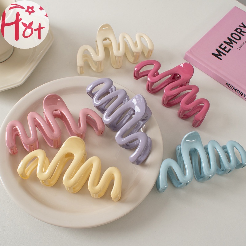 Jr Kẹp Tóc Dạng Lượn Sóng Màu Kem Thời Trang Cho Nữ