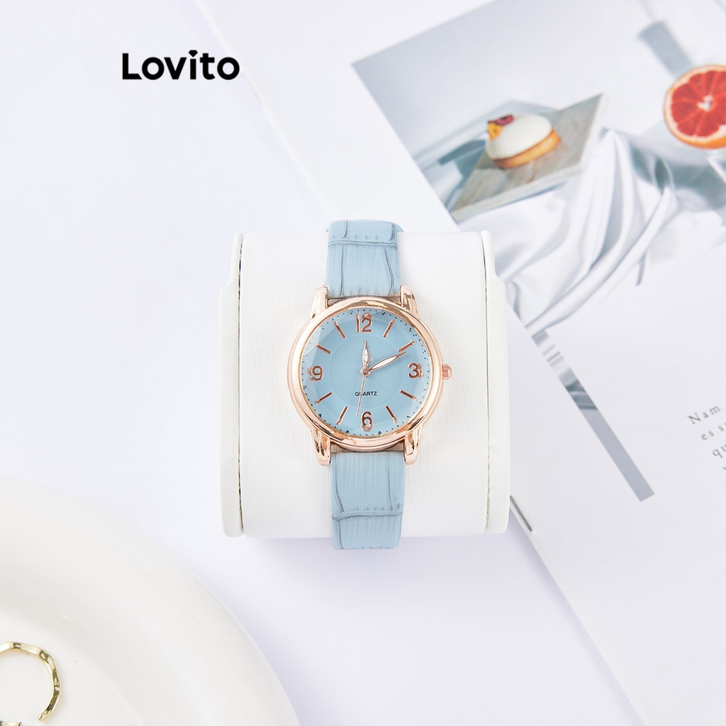 Đồng hồ Lovito thạch anh kim loại màu trơn thường ngày cho nữ L63AD287