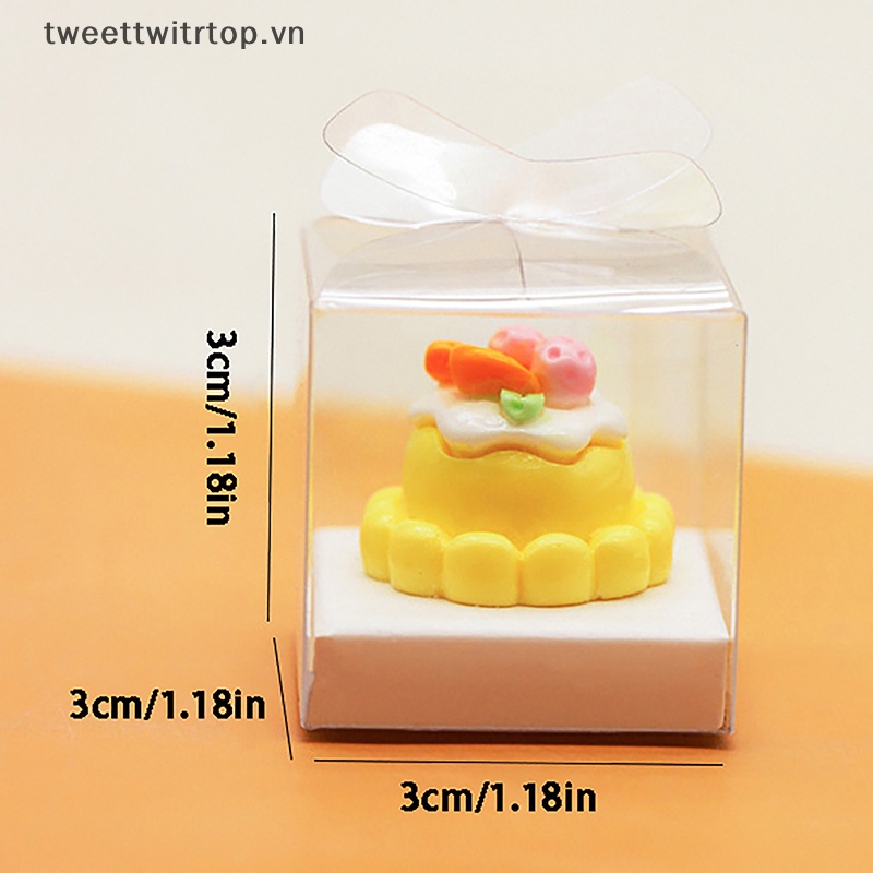 Trtop Set 2 Hộp Bánh Trong Suốt mini Trang Trí Nhà Búp Bê vn