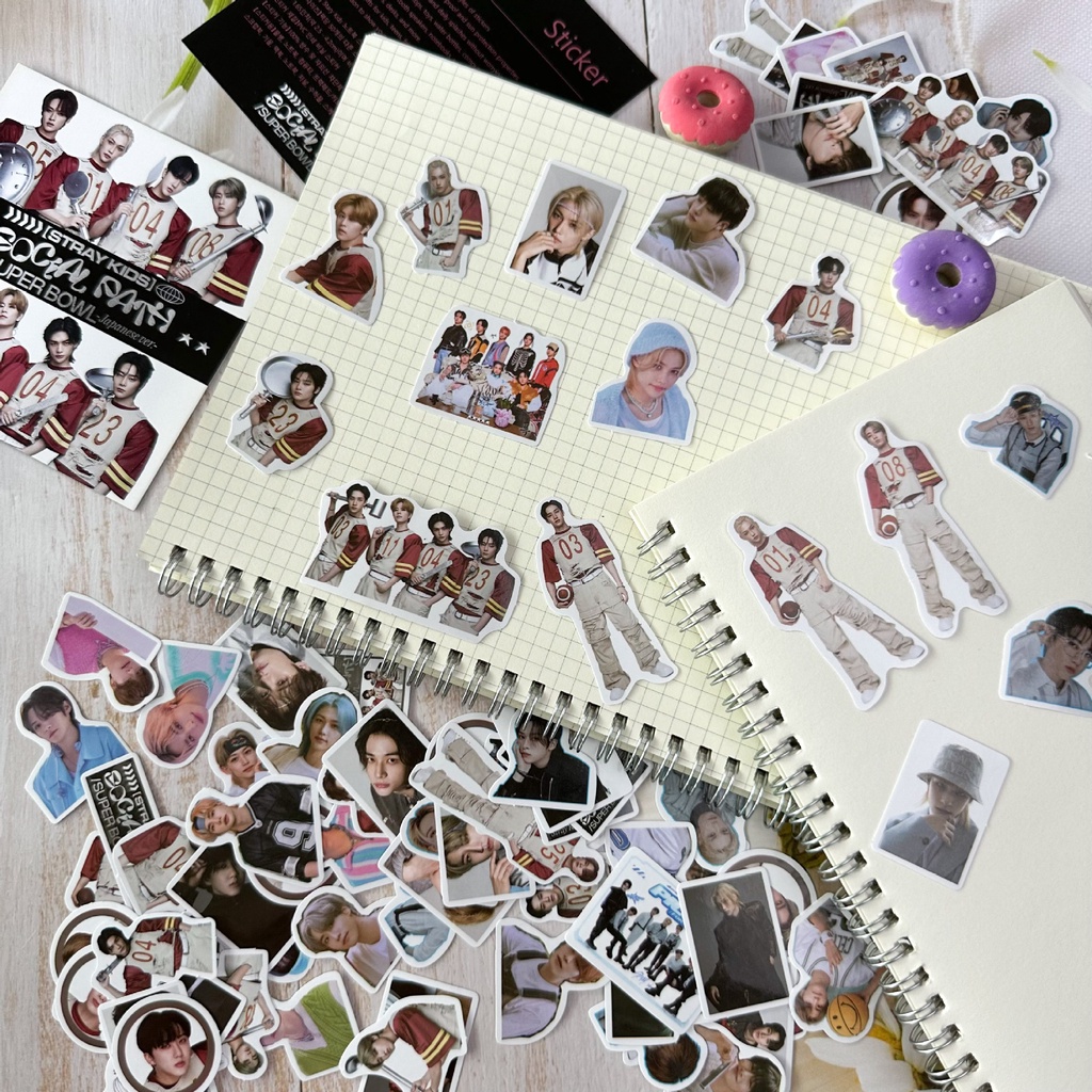Set 93 Sticker Dán Trang Trí album Sổ Tay Hình Nhóm Nhạc kpop straykids