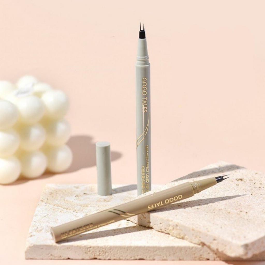 Bút kẻ mi dưới Gogotales Fine Natural Water Brown Bút kẻ mắt 2 đầu nét siêu mảnh không trôi GT551 .