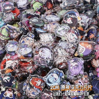 [55 Miếng] Miếng dán Acrylic trong suốt hai mặt 2cm Miếng dán DIY Miếng dán điện thoại hoạt hình Miếng dán dây tóc Genshin Impact Arknights Honkai: Star Rail HelloKitty Sanrio