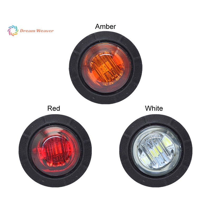 1 Đèn Tín Hiệu Tròn 3led 3 / 4 "Màu Vàng / Trắng Cho Xe Tải